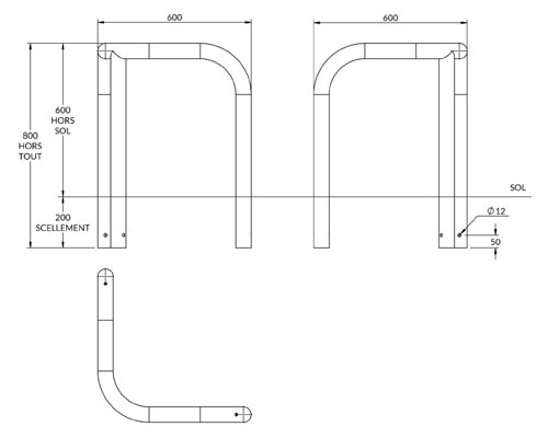 Étrier d'angle de protection acier peint ou galvanisé