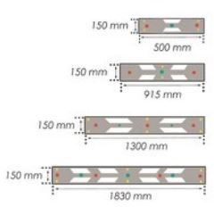 Butée de parking PVC LxLxH=540x150x101mm de caoutchouc choc