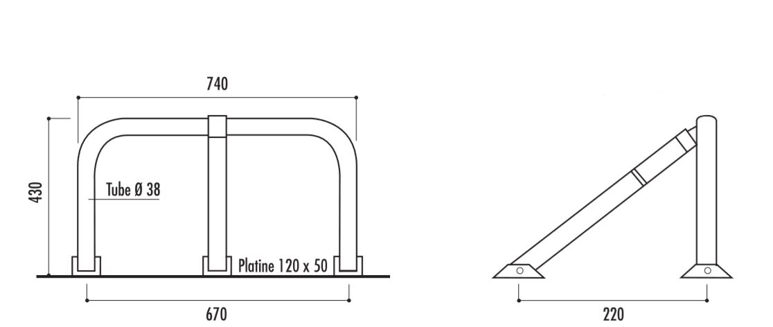 Bloc parking simple dessin technique - Net Collectivités