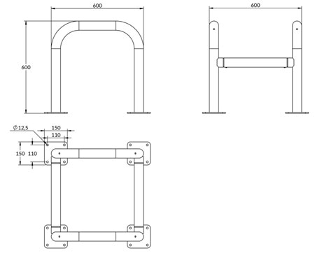 étrier modulable sur platines 600 mm