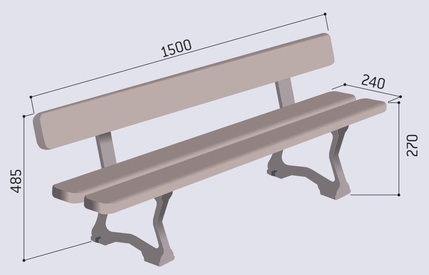 dimensions du banc extérieur pour école - Net Collectivités