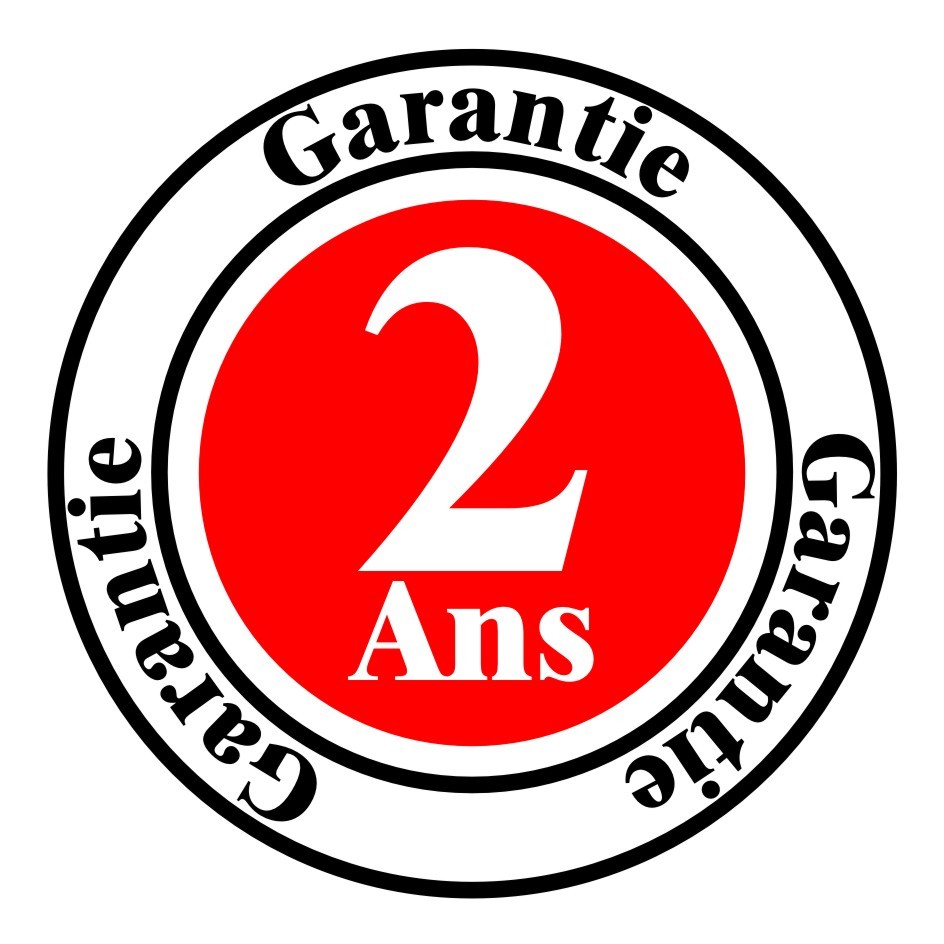 logo garantie de 2 ans sur la poubelle Cubatri de Net Collectivités